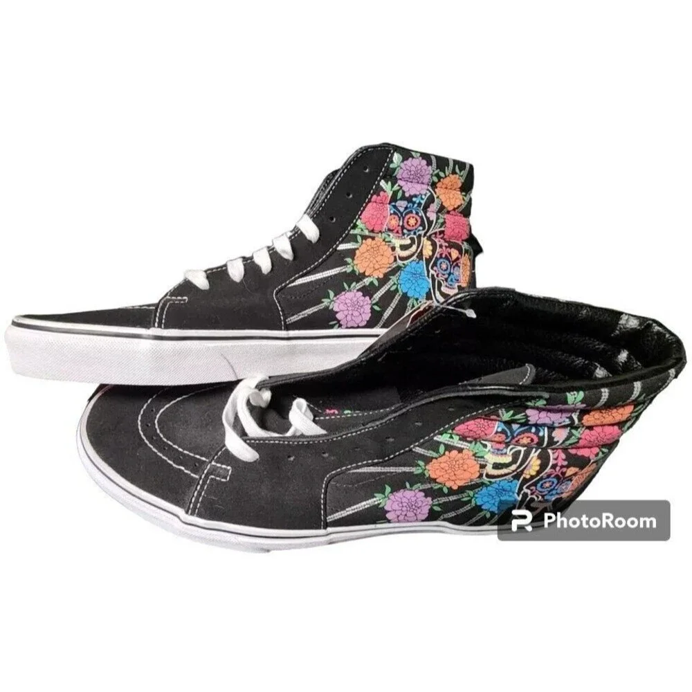 Vans SK8Hi Dia De Los Muertos NEW Sneakers Suede Size 13 Glow In The Dark